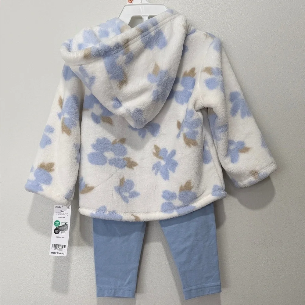Carter's Blue Floral Fleece Hoodie Set